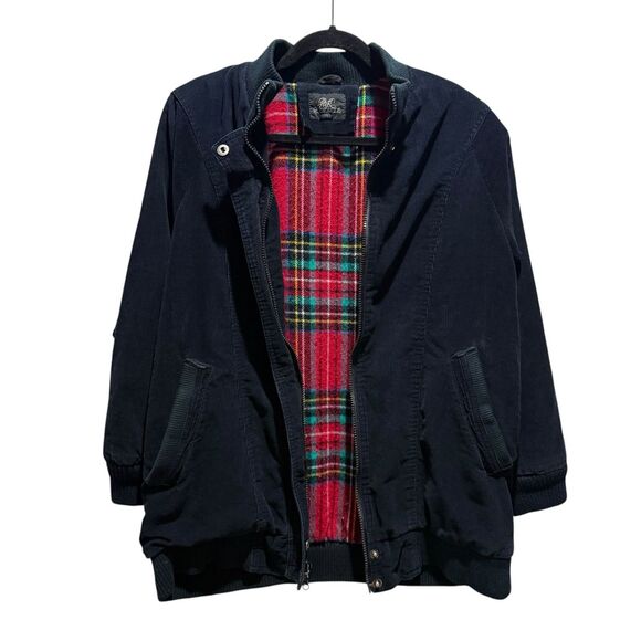 RW Robinsons Other - Vintage JW Robinsons Corduroy Jacket Small Black Plaid Flannel Lined 80s 90s